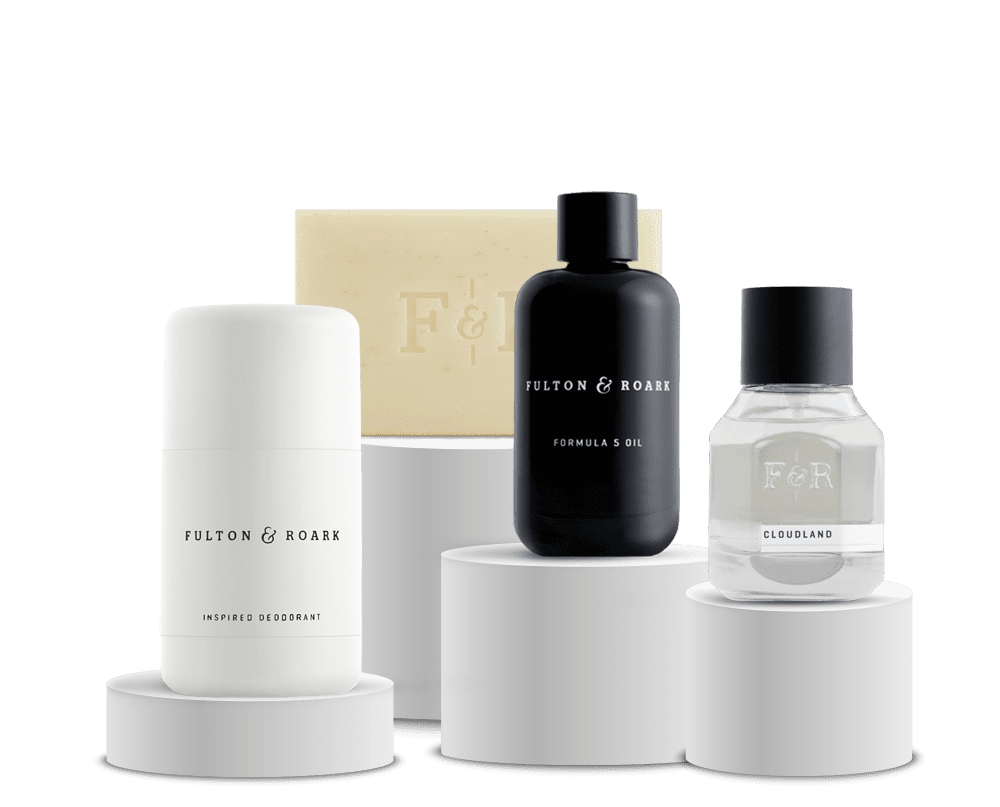 Cloudland Set with Extrait, formula 5 oil, deodorant, and bar soap