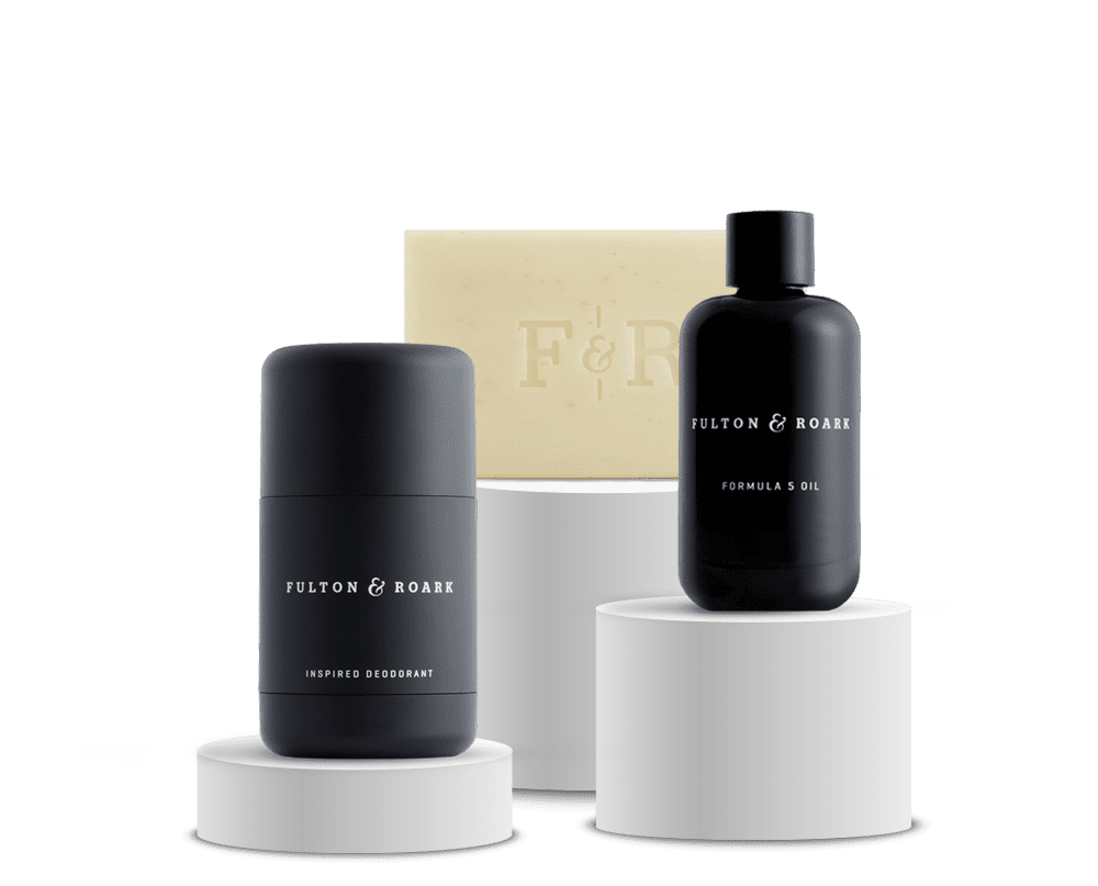 Upgrade Set including deodorant, bar soap and formula 5 oil bottle