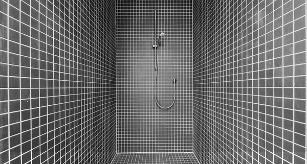 Image of black bathroom tiles