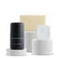 Essentials Set including deodorant, bar soap and solid fragrance square