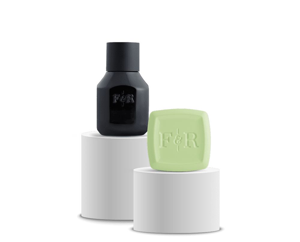 Set with Extrait de Parfum and sage green Solid Fragrance