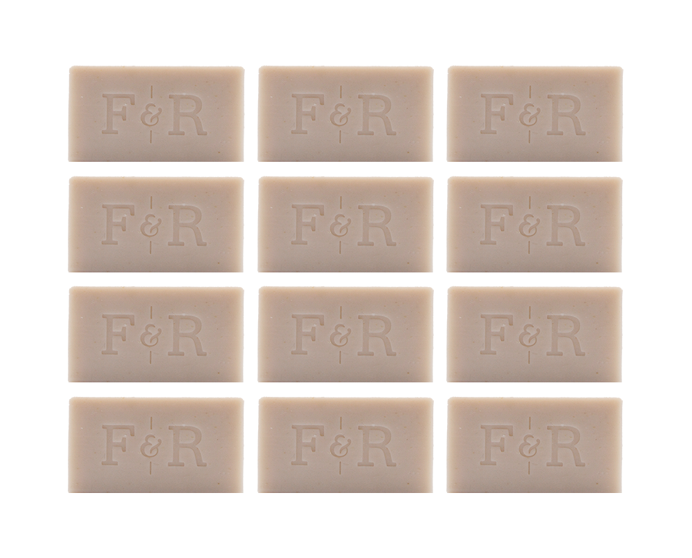 Twelve mini bar soaps